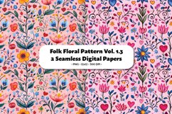 Folk Floral Seamless Digital Paper Vol. 1.3, 2 PNG Product Image 1