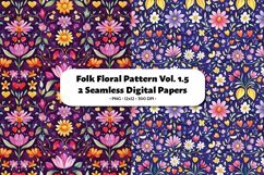 Folk Floral Seamless Digital Paper Vol. 1.5, 2 PNG Product Image 1