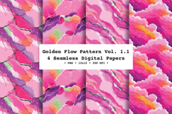 Golden Flow Seamless Pattern Vol.1.1- 4 PNG Product Image 1