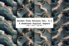Golden Flow Seamless Pattern Vol.2.1- 4 PNG Product Image 1
