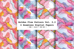 Golden Flow Seamless Pattern Vol.2.2- 4 PNG Product Image 1