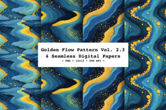 Golden Flow Seamless Pattern Vol.2.3- 4 PNG Product Image 1