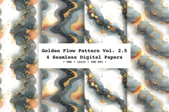 Golden Flow Seamless Pattern Vol.2.5- 4 PNG Product Image 1