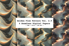 Golden Flow Seamless Pattern Vol.2.9- 4 PNG Product Image 1