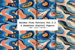 Golden Flow Seamless Pattern Vol.3.3- 4 PNG Product Image 1