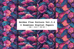 Golden Flow Seamless Pattern Vol.3.4- 4 PNG Product Image 1