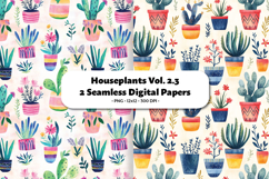 Houseplants Seamless Digital Paper Vol.2.3, 2 PNG Product Image 1