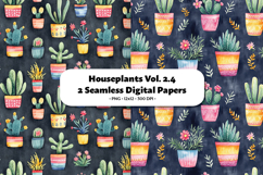 Houseplants Seamless Digital Paper Vol.2.4, 2 PNG Product Image 1