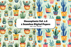 Houseplants Seamless Digital Paper Vol.2.6, 2 PNG Product Image 1