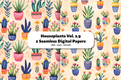 Houseplants Seamless Digital Paper Vol.2.9, 2 PNG Product Image 1