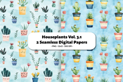 Houseplants Seamless Digital Paper Vol.3.1, 2 PNG Product Image 1