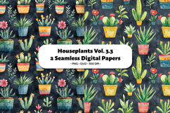 Houseplants Seamless Digital Paper Vol.3.3, 2 PNG Product Image 1