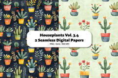 Houseplants Seamless Digital Paper Vol.3.4, 2 PNG Product Image 1