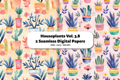 Houseplants Seamless Digital Paper Vol.3.8, 2 PNG Product Image 1