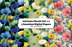 Intricate Florals Seamless Digital Paper Vol.1.1, 3 PNG Product Image 1