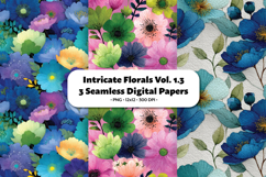 Intricate Florals Seamless Digital Paper Vol.1.3, 3 PNG Product Image 1