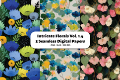 Intricate Florals Seamless Digital Paper Vol.1.4, 3 PNG Product Image 1