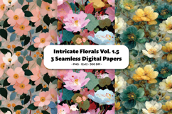 Intricate Florals Seamless Digital Paper Vol.1.5, 3 PNG Product Image 1