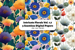 Intricate Florals Seamless Digital Paper Vol.1.7, 3 PNG Product Image 1