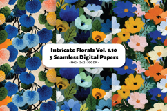 Intricate Florals Seamless Digital Paper Vol.1.10, 3 PNG Product Image 1