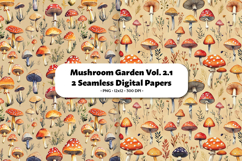 Mushroom Garden Seamless Digital Paper Vol.2.1, 2 PNG Product Image 1