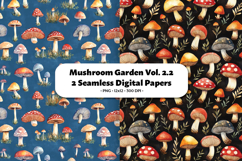 Mushroom Garden Seamless Digital Paper Vol.2.2, 2 PNG Product Image 1