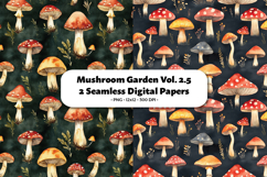 Mushroom Garden Seamless Digital Paper Vol.2.5, 2 PNG Product Image 1