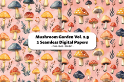 Mushroom Garden Seamless Digital Paper Vol.2.9, 2 PNG Product Image 1