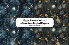Night Garden Seamless Digital Paper Vol. 2.7, 2 PNG Product Image 1