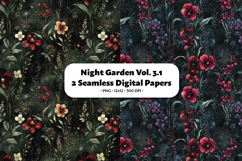 Night Garden Seamless Digital Paper Vol. 3.1, 2 PNG Product Image 1