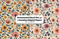 Ornamental Floral Seamless Digital Paper Vol.4.1, 2 PNG Product Image 1