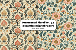 Ornamental Floral Seamless Digital Paper Vol.4.4, 2 PNG Product Image 1