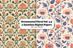 Ornamental Floral Seamless Digital Paper Vol.4.5, 2 PNG Product Image 1