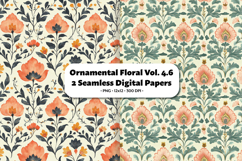 Ornamental Floral Seamless Digital Paper Vol.4.6, 2 PNG Product Image 1
