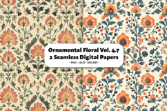 Ornamental Floral Seamless Digital Paper Vol.4.7, 2 PNG Product Image 1