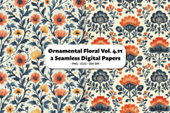 Ornamental Floral Seamless Digital Paper Vol.4.11, 2 PNG Product Image 1