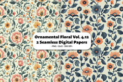 Ornamental Floral Seamless Digital Paper Vol.4.12, 2 PNG Product Image 1