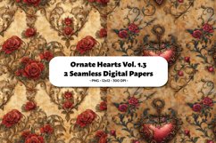 Ornate Heart Seamless Digital Paper Vol. 1.3, 2 PNG Product Image 1