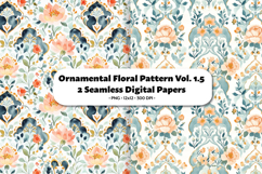 Ornamental Floral Seamless Digital Paper Vol.1.5, 2 PNG Product Image 1