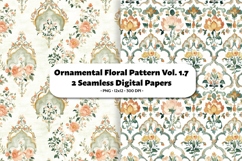 Ornamental Floral Seamless Digital Paper Vol.1.7, 2 PNG Product Image 1