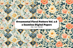 Ornamental Floral Seamless Digital Paper Vol.2.6, 2 PNG Product Image 1