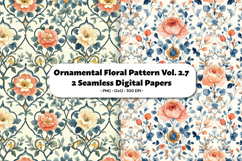 Ornamental Floral Seamless Digital Paper Vol.2.7, 2 PNG Product Image 1