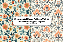 Ornamental Floral Seamless Digital Paper Vol.3.1, 2 PNG Product Image 1