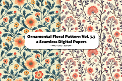 Ornamental Floral Seamless Digital Paper Vol.3.3, 2 PNG Product Image 1