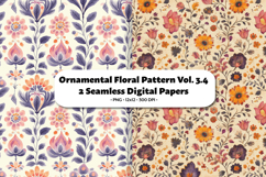 Ornamental Floral Seamless Digital Paper Vol.3.4, 2 PNG Product Image 1