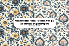 Ornamental Floral Seamless Digital Paper Vol.3.6, 2 PNG Product Image 1