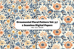 Ornamental Floral Seamless Digital Paper Vol.3.7, 2 PNG Product Image 1