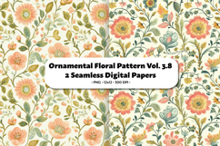 Ornamental Floral Seamless Digital Paper Vol.3.8, 2 PNG Product Image 1