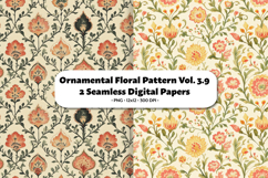 Ornamental Floral Seamless Digital Paper Vol.3.9, 2 PNG Product Image 1
