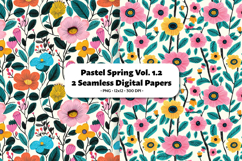 Pastel Spring Seamless Digital Paper Vol.1.2, 2 PNG Product Image 1
